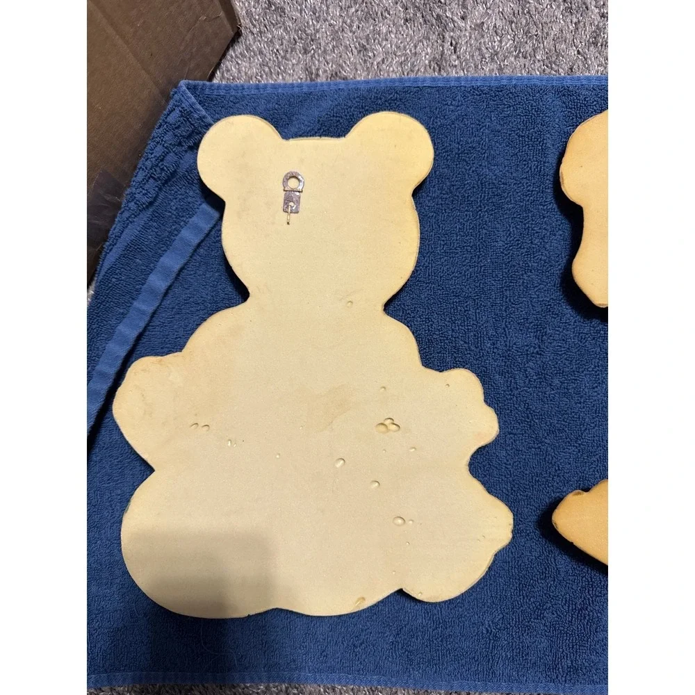 Vtg 1979 Foam‎ Craft Nursery Teddy Bear & Rocking Horse Wall Hangers Patchwork